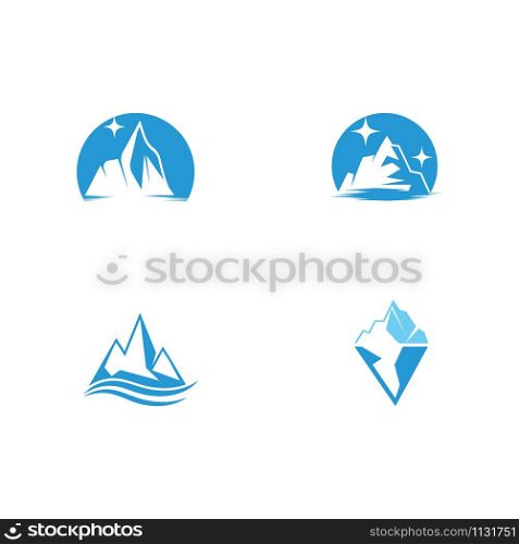 Set Ice berg Logo Template vector symbol nature