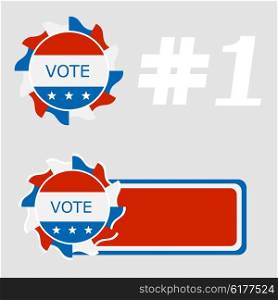 Set Icon blue ballot box. Referendum icon - ballot box with red cap. Symbol of free voting in America symbol. The concept of a free people. Element for design of the campaign. Vector Stock
