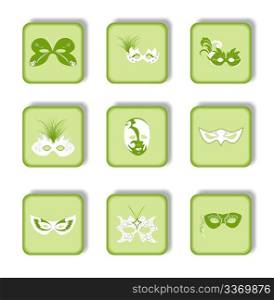 Set icon of carnaval mask. Vector