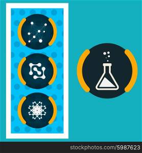 Set icons chemical experiments blue background eps.. Set icons chemical experiments blue background eps
