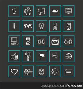 Set icons for business, internet and communication.