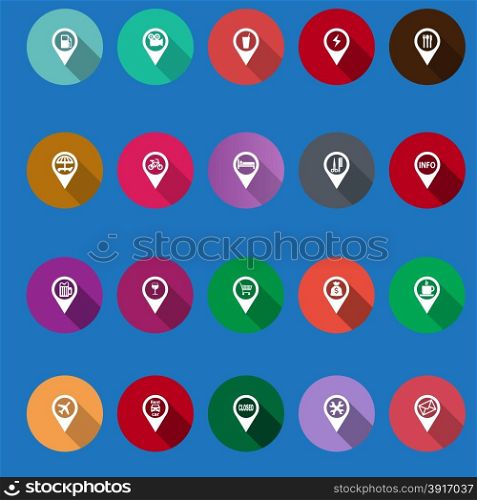 set icons in a flat design. Map points. map navigation icons