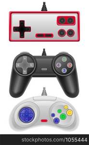 set icons joysticks obsolete for gaming consoles vector illustration EPS 10 isolated on white background