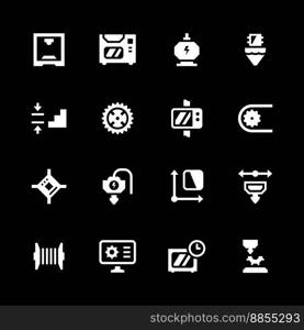 Set icons of 3d printing vector image