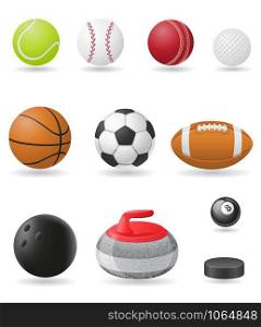 set icons sport balls vector illustration isolated on white background