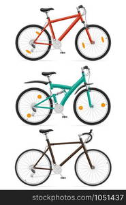 set icons sports bikes vector illustration isolated on white background