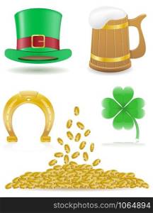 set icons St. Patrick`s day vector illustration isolated on white background