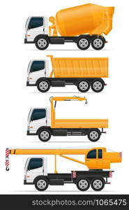 set icons trucks designed for construction vector illustration isolated on white background