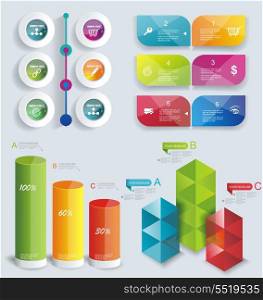Set Infographic Design. Can be used for workflow layout; diagram; number options; step up options; web design; banner template; infographic, timeline.