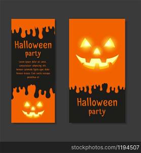 Set Invitational Template cards for Halloween parties with space for text. Set Invitational Template cards for Halloween parties with space