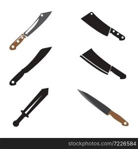 Set Knife icon. Vector logo illustration isolated sign symbol