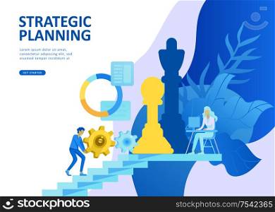Set Landing page template people business scheduling app, strategic planning merger, investment strategies, career growth, research and development. Vector illustration concept website mobile. Set Landing page template people business scheduling app, strategic planning merger, investment strategies, career growth, research and development