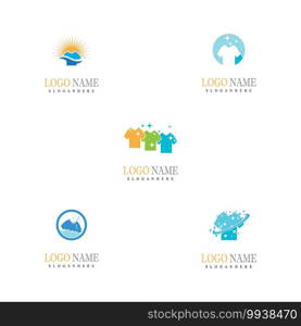 Set Laundry Logo Template vector symbol nature