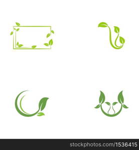 Set Leaf ecology Logo Template vector symbol nature