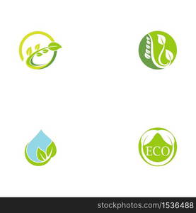 Set Leaf ecology Logo Template vector symbol nature