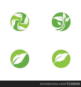 Set Leaf ecology Logo Template vector symbol nature
