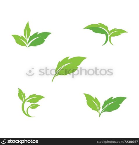 Set Leaf ecology Logo Template vector symbol nature