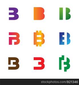 Set Letter B Logo template vector illustration - vector. Set Letter B logo template vector illustration