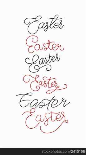 Set letters easter of hand-drawn pen line. about easter isolated for letters, badges, set designs. Retro holiday badges, emblems, drawings, religious marks, logos or overlays for web, print.