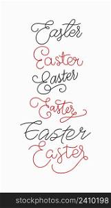 Set letters easter of hand-drawn pen line. about easter isolated for letters, badges, set designs. Retro holiday badges, emblems, drawings, religious marks, logos or overlays for web, print.