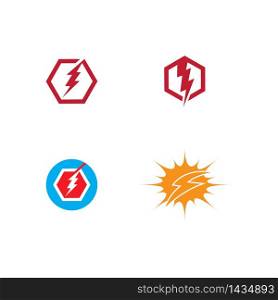 Set Lightning Logo Template vector symbol nature
