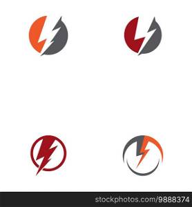 Set Lightning  Logo Template vector symbol nature