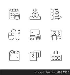 Set line icons payment vector image