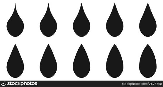 Set logo shape of water drop, vector template various shapes of oil liquid droplet, illustration design