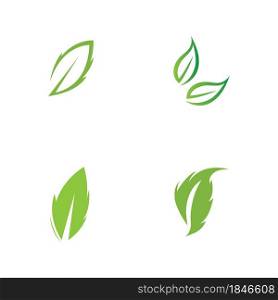 set logos of green leaf ecology nature element vector