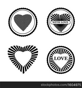 Set Love icon Happy Valentine day Heart st&s. Set Love icon Happy Valentine day Heart st&s. Symbol vector isolated