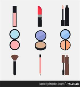 Set make up cosmetic beauty female weapon Vector Image
