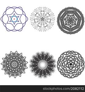 Set Mandala pattern, vector EPS 10. Set Mandala pattern vector