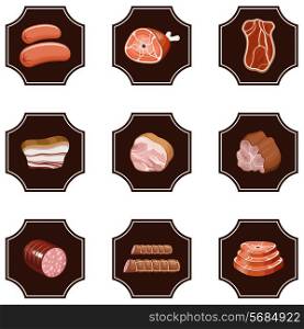 Set meat products. vector