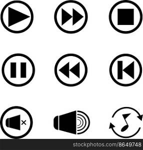 set menu icon vector design inside music app