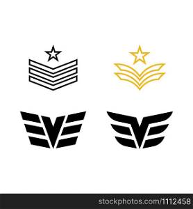 Set Military Wave Logo Template vector symbol nature