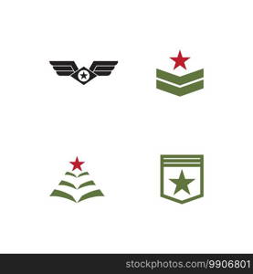 Set Military Wave Logo Template vector symbol nature