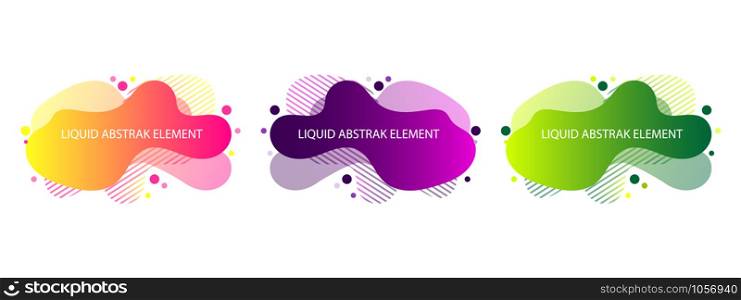 Set modern abstract geometric liquid banner flat design template