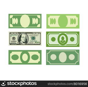 Set Money icon dollars, cash. Various paper money.Vector illustration