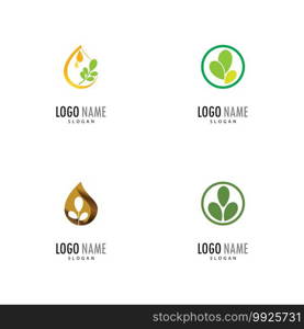 Set Moringa leaf Logo Template vector symbol nature