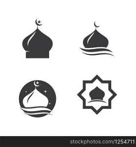 Set Mosque Moslem icon vector Illustration design template