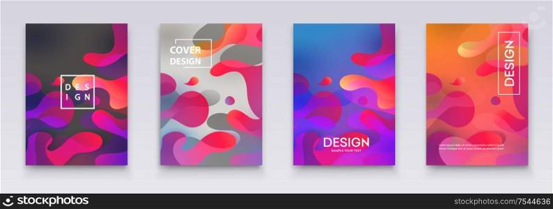 Set Moving colorful abstract background. Dynamic Effect. Vector Illustration. Design Template for poster and cover.. Moving colorful abstract background. Dynamic Effect. Vector Illustration. Design Template.