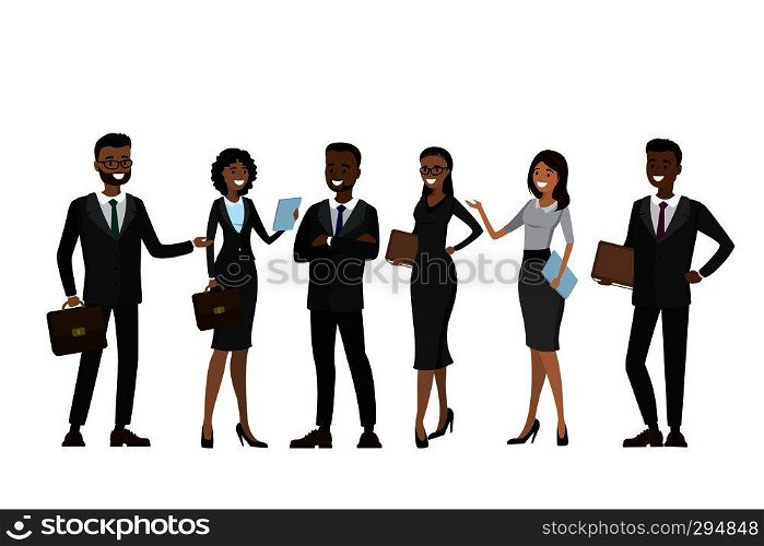 Set Multicultural business people, isolated on white background,cartoon vector illustration. Set Multicultural business people