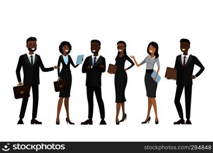 Set Multicultural business people, isolated on white background,cartoon vector illustration. Set Multicultural business people