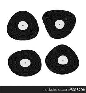 Set music black vinyl Retro plate.&#xA;