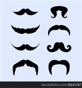 Set mustache style collection movember Royalty Free Vector