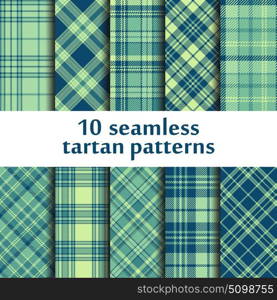 Set of 10 seamless tartan pattern