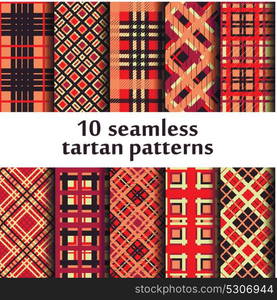 Set of 10 seamless tartan pattern