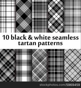 Set of 10 seamless tartan pattern