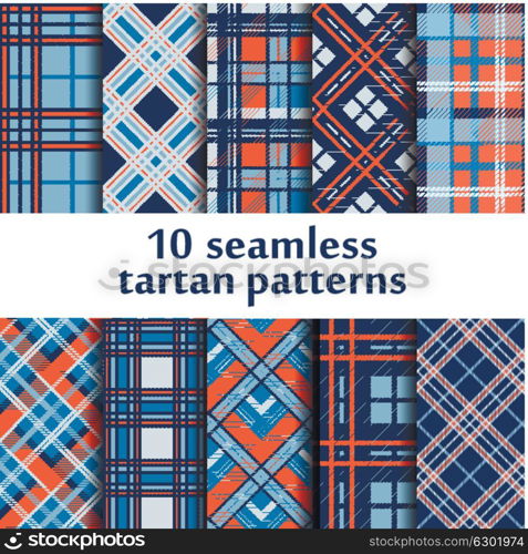 Set of 10 seamless tartan pattern