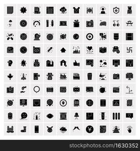 Set of 100 Business Solid Glyph icons